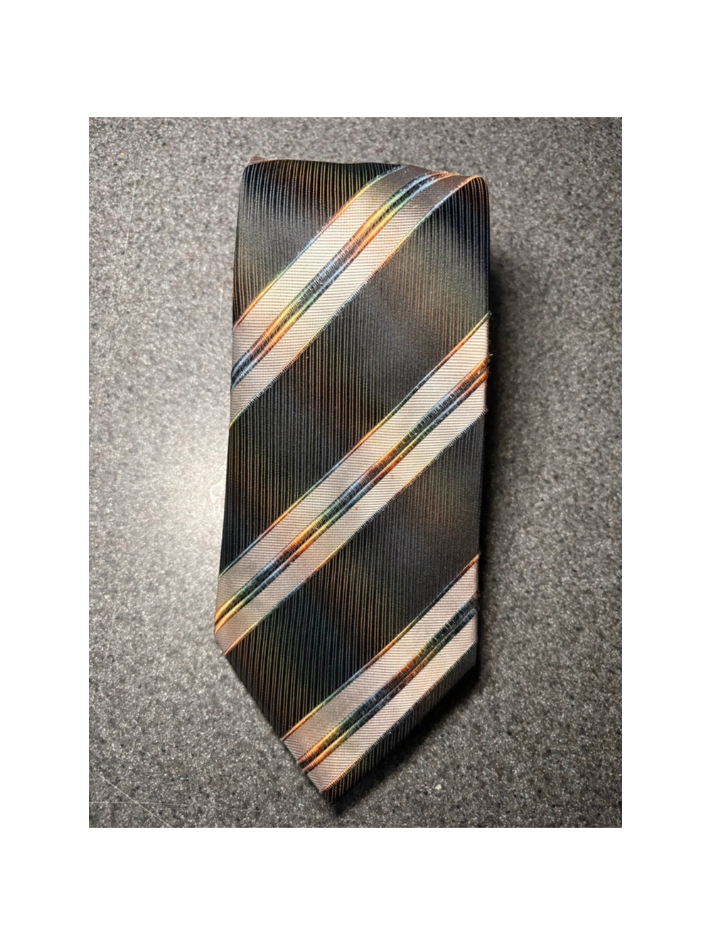 Tango Black Multi-Color Striped Silk Tie